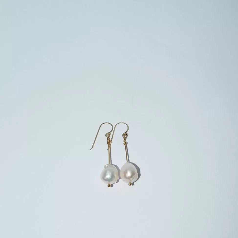 Freshwater Pearl Earrings 14k Gold Vermeil