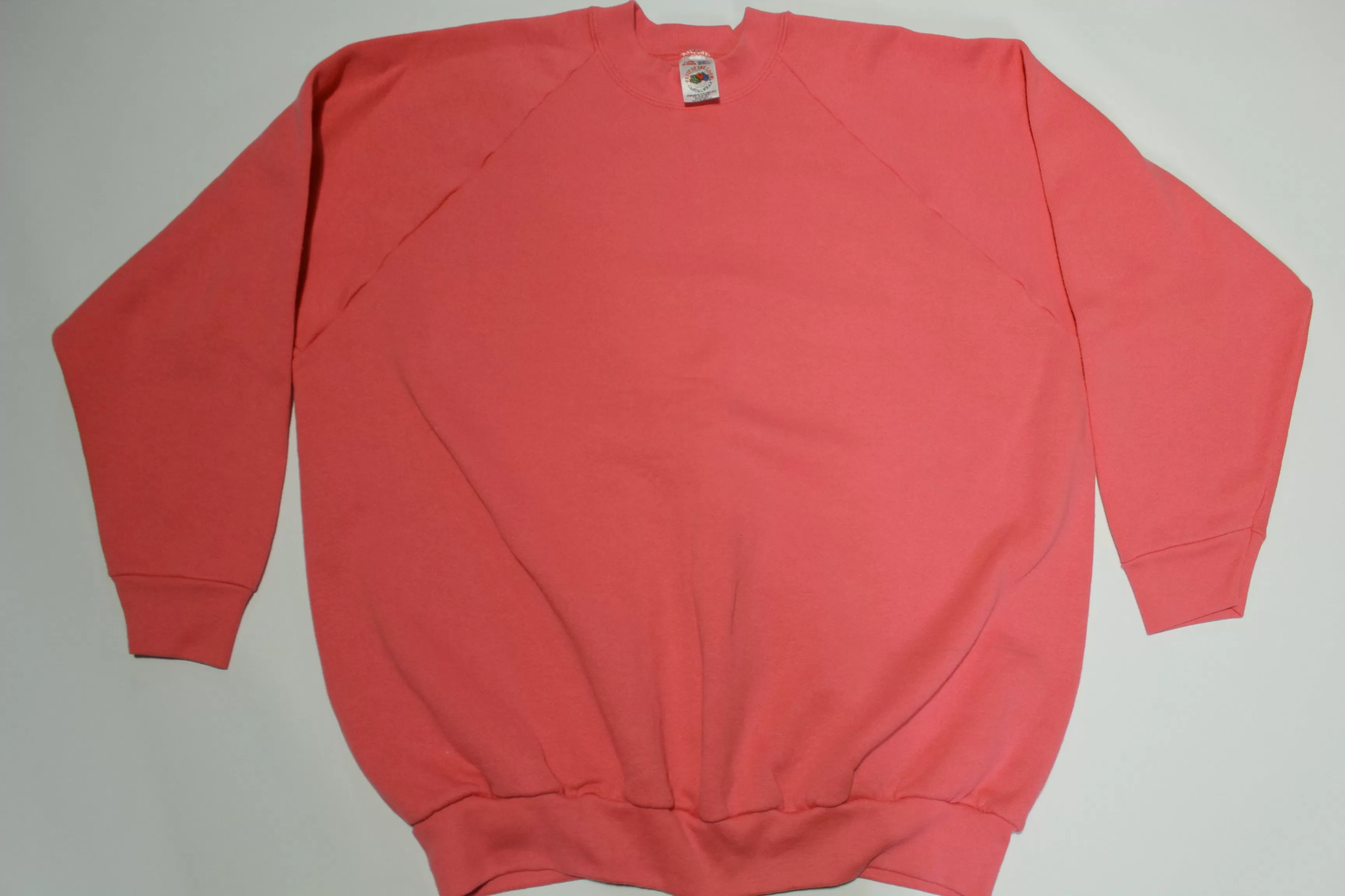 Fruit of the Loom CasualWear Vintage Bright Pink Blank Crewneck Sweatshirt