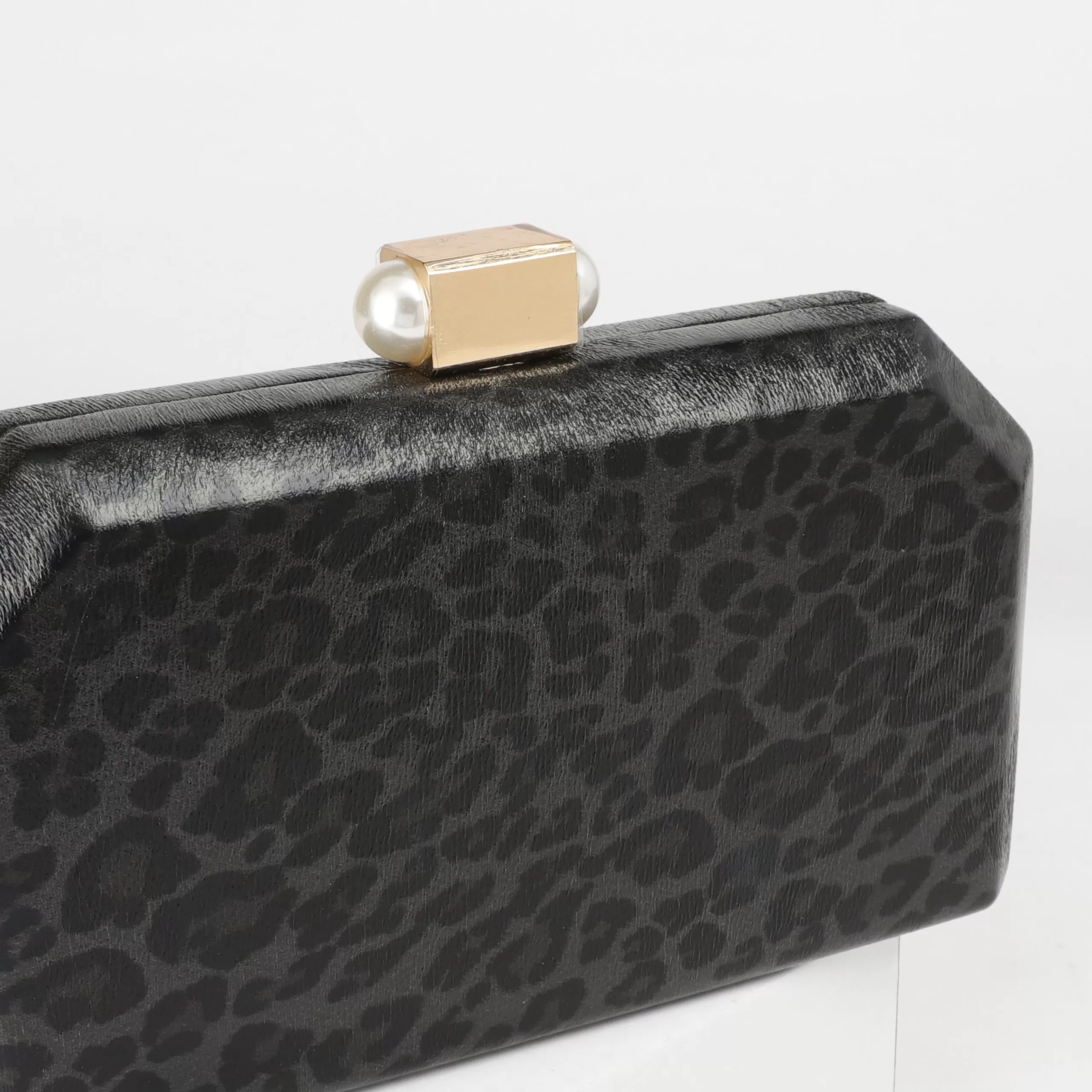 Gilded Leopard Print Clutch