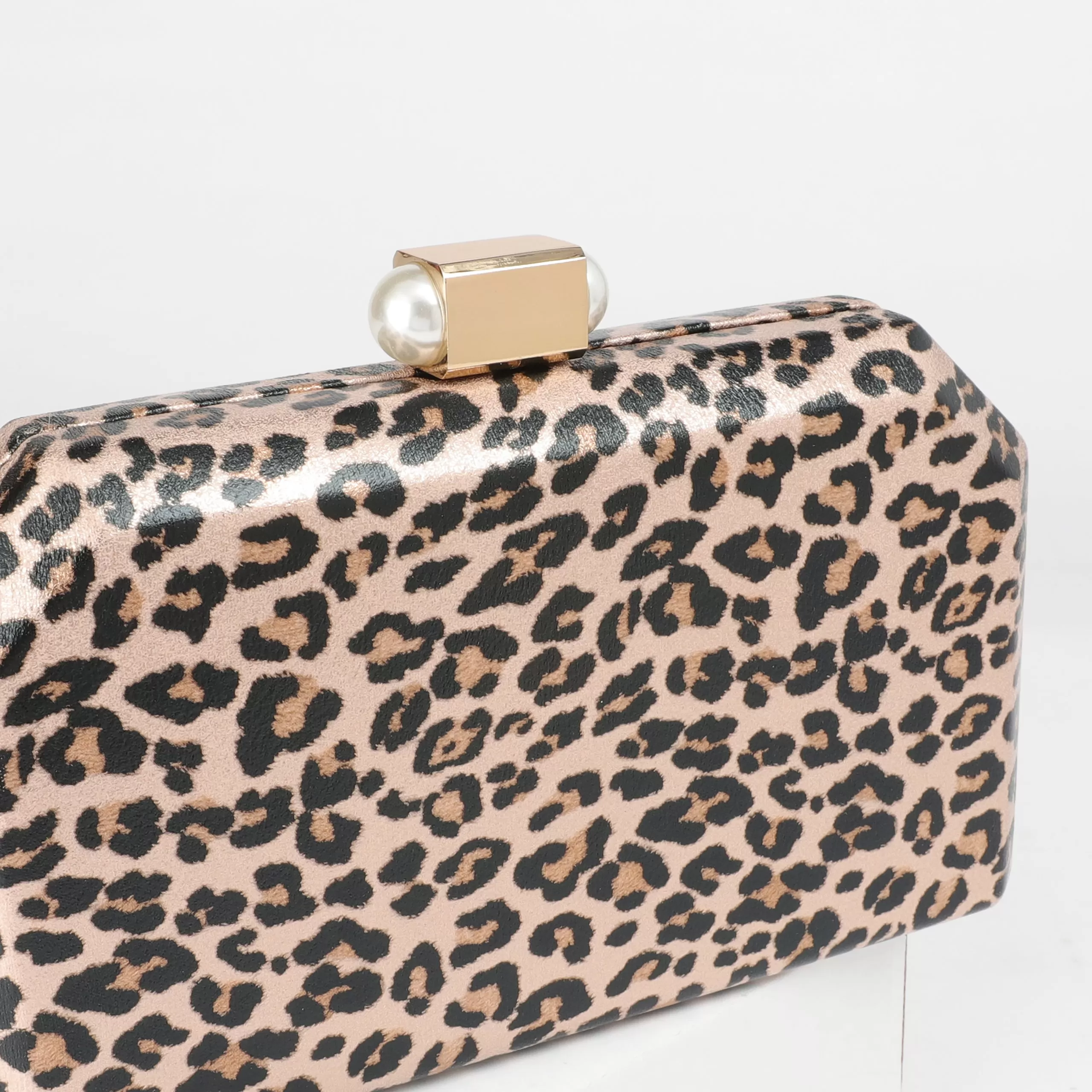 Gilded Leopard Print Clutch