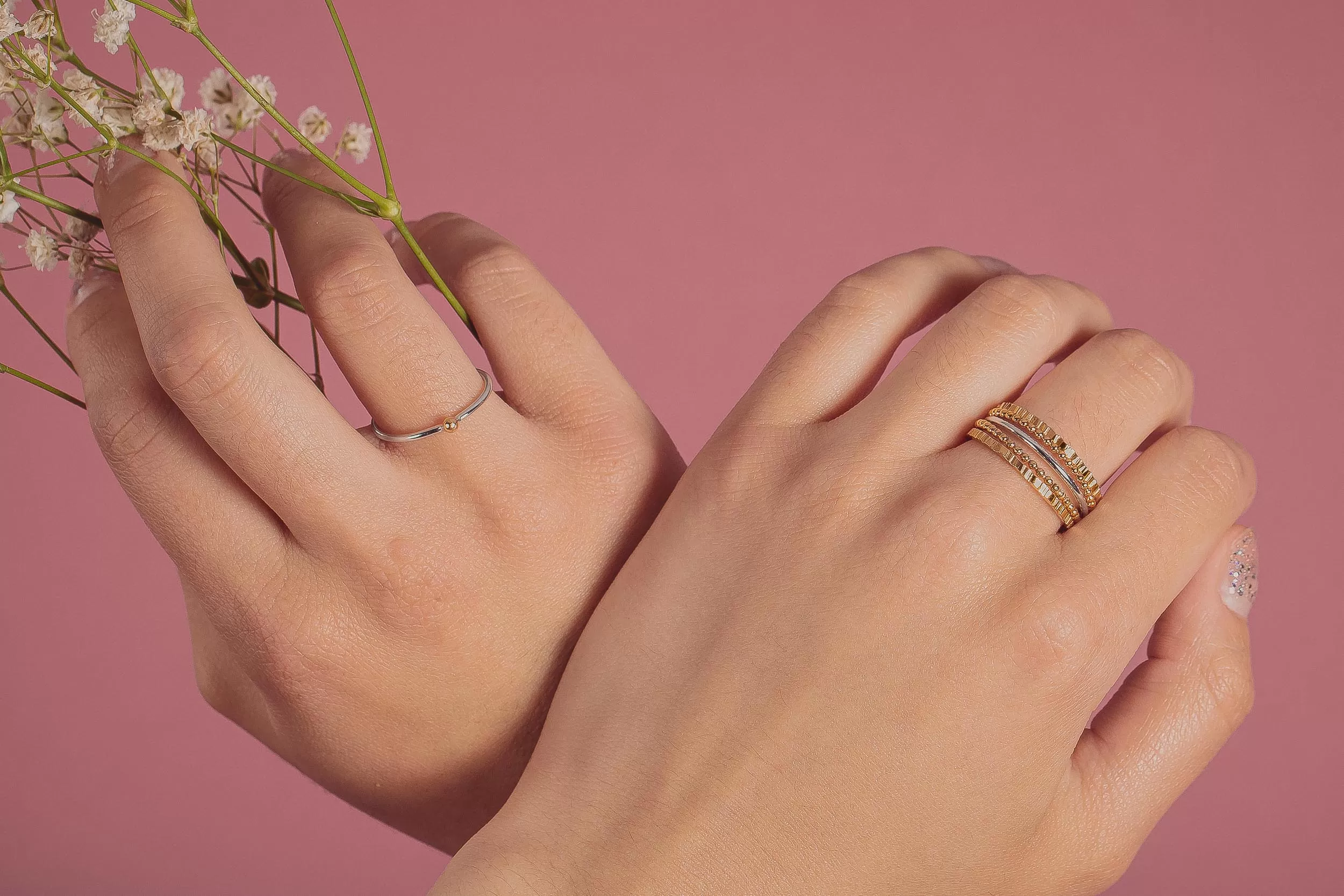 Gold Dot Stacking Ring