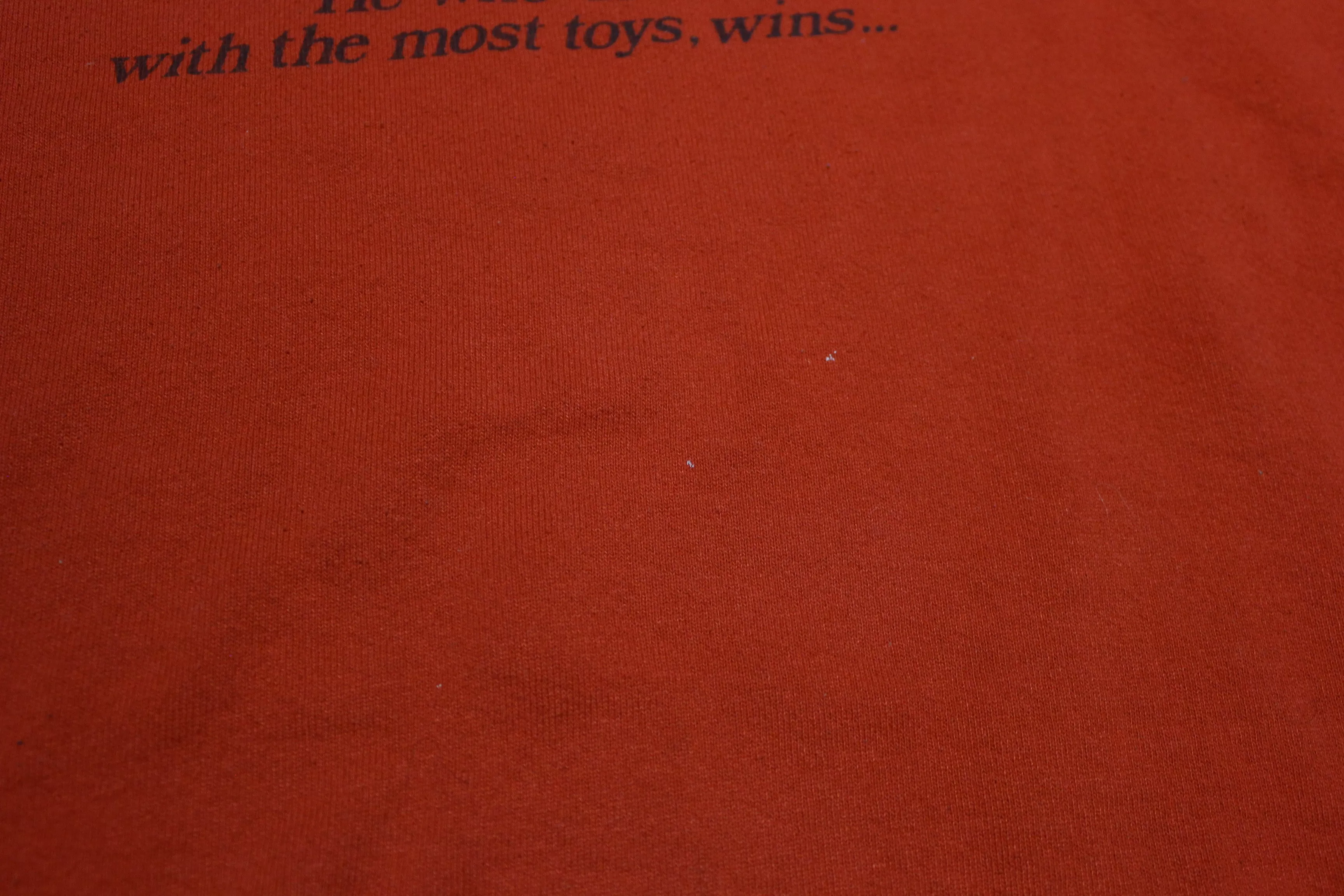 He Who Dies With The Most Toys Wins Vintage 80's Crewneck Sweatshirt