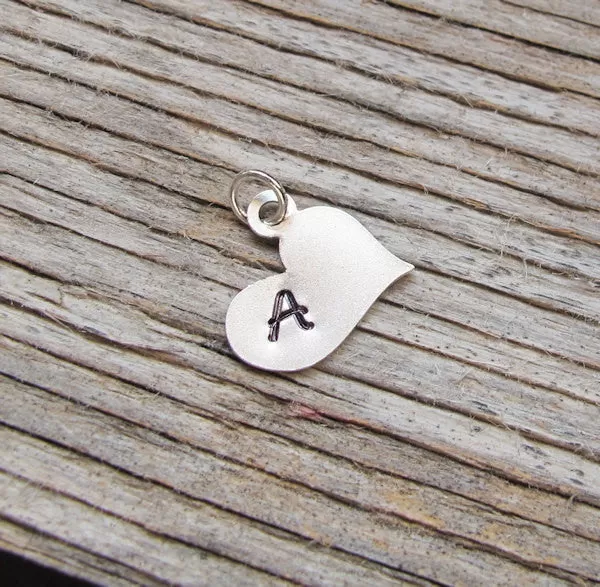 Heart Initial Charm - Personalized Pendant