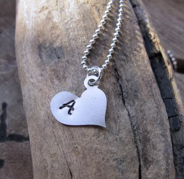 Heart Initial Charm - Personalized Pendant