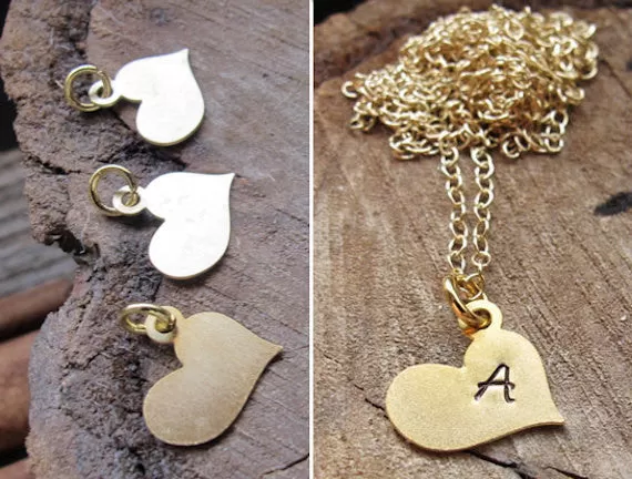 Heart Initial Charm - Personalized Pendant