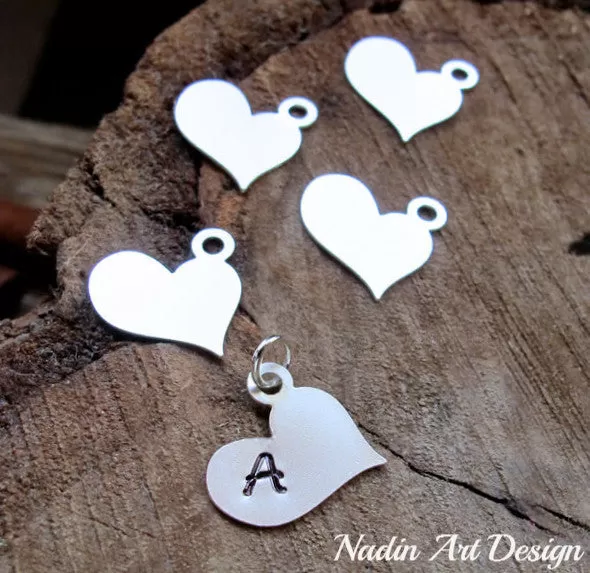 Heart Initial Charm - Personalized Pendant