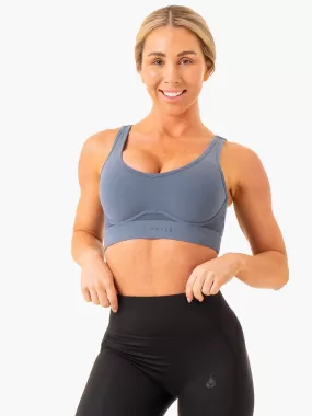 Heighten High Impact Sports Bra - Steel Blue