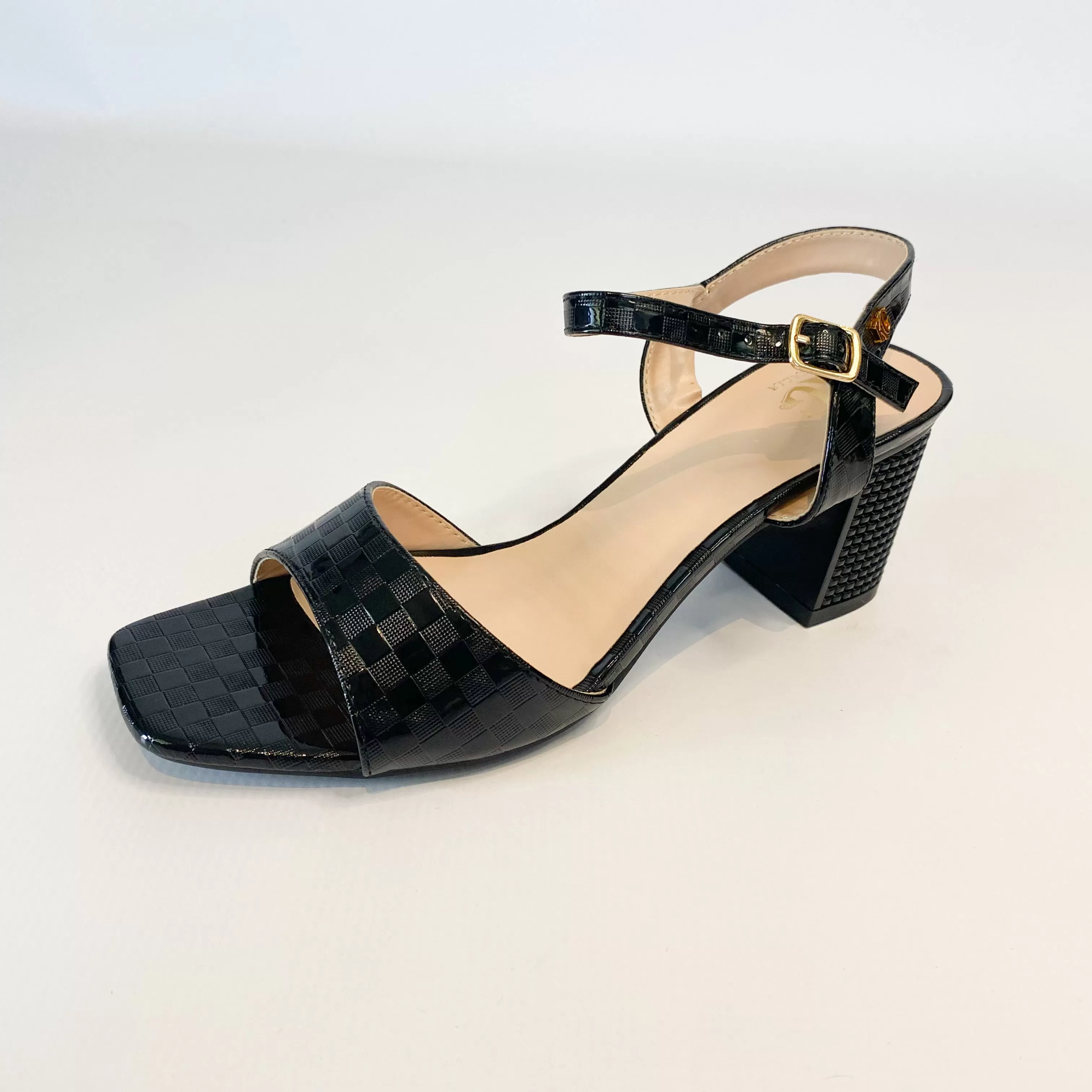 KG black block heel sandal