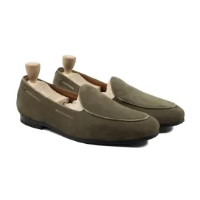 Kyiv - Men's Light Green Kid Suede Loafer