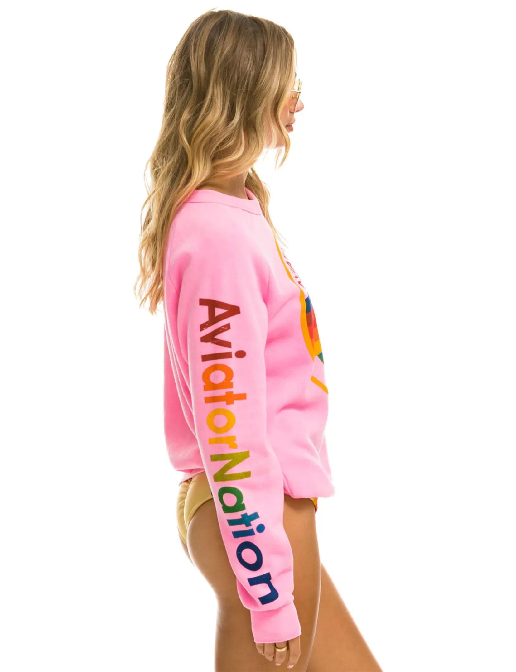 Logo Crew Sweatshirt, Neon Pink