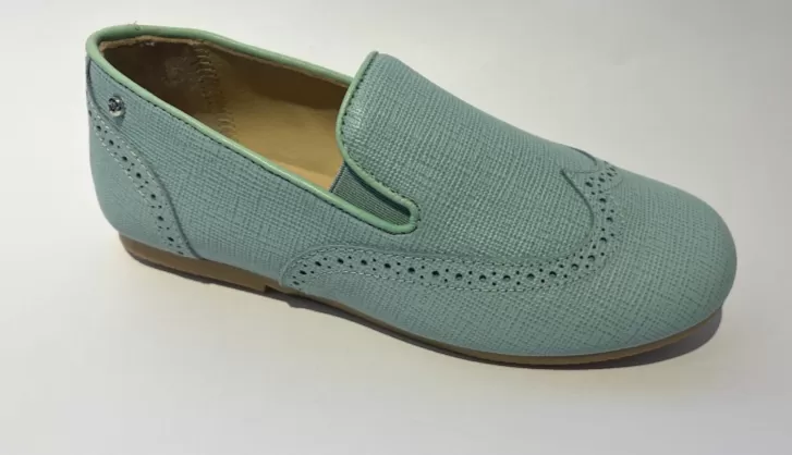 Manuela De Juan David Aqua Light Teal Loafer Smoking Shoe