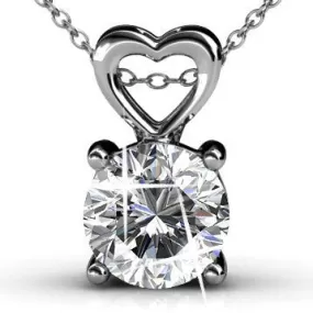 Marian Passion 18k White Gold Plated Swarovski Pendant Necklace