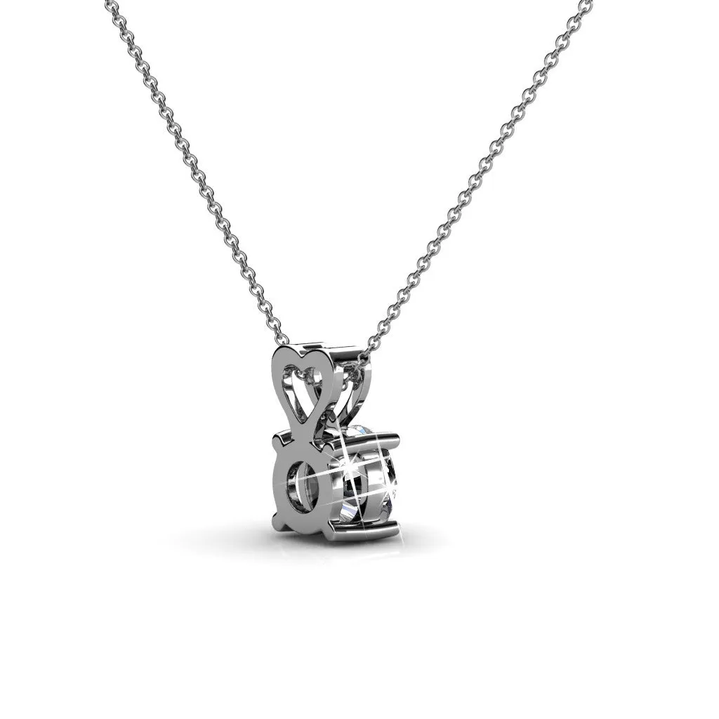 Marian Passion 18k White Gold Plated Swarovski Pendant Necklace