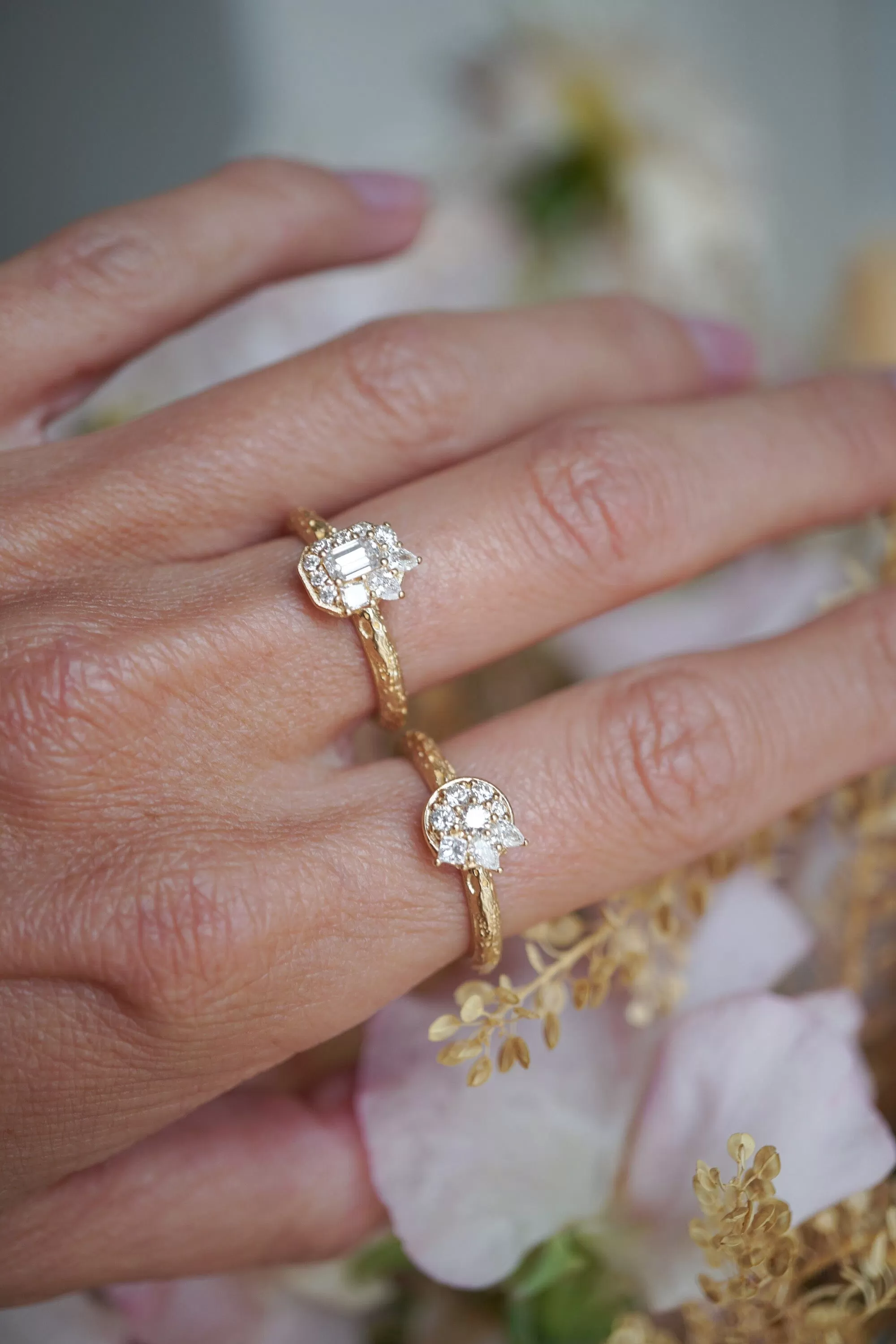 Moonscape Round Diamond Ring