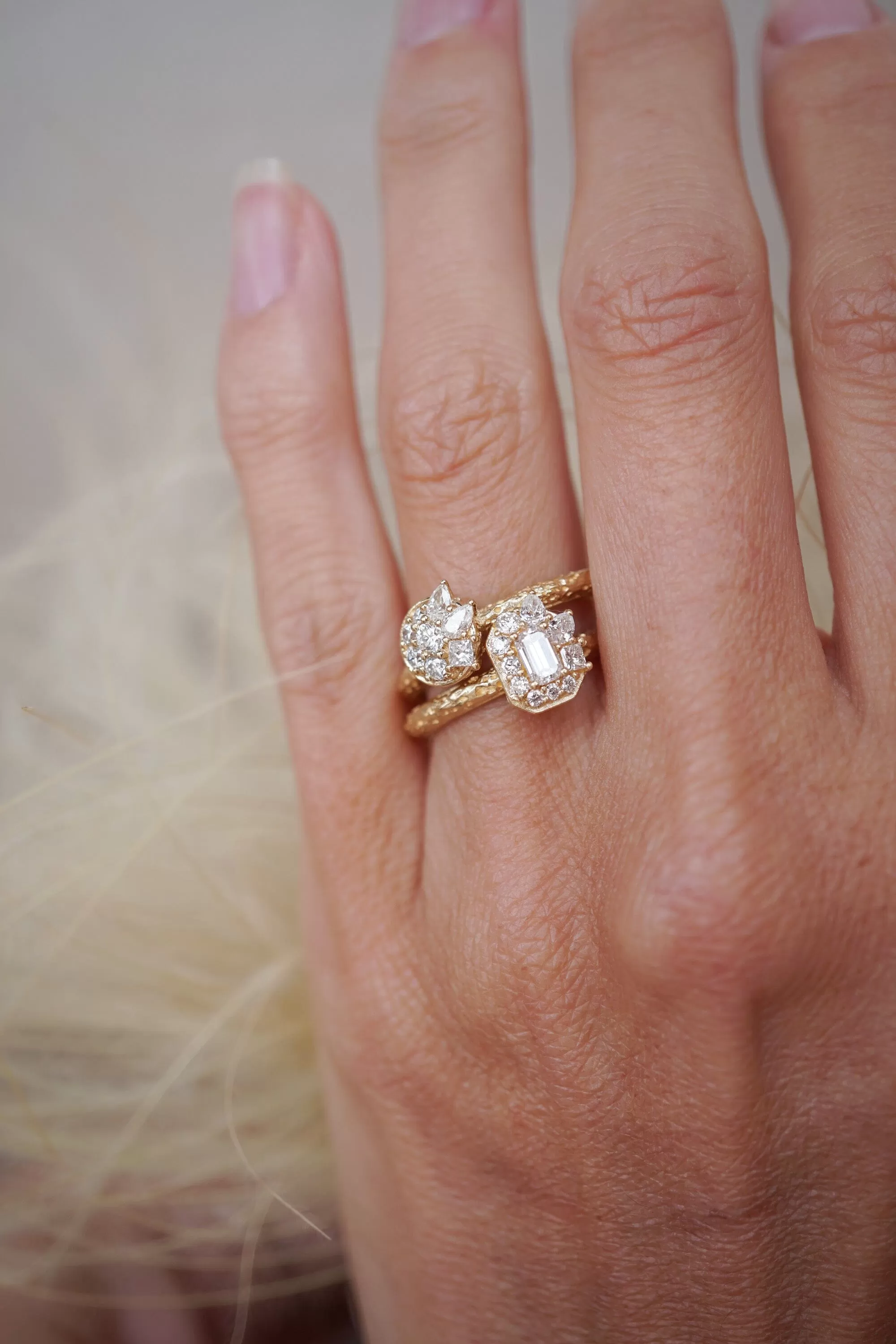 Moonscape Round Diamond Ring