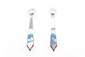 Mystic Pearl Dangly Point Earrings by David Rosales