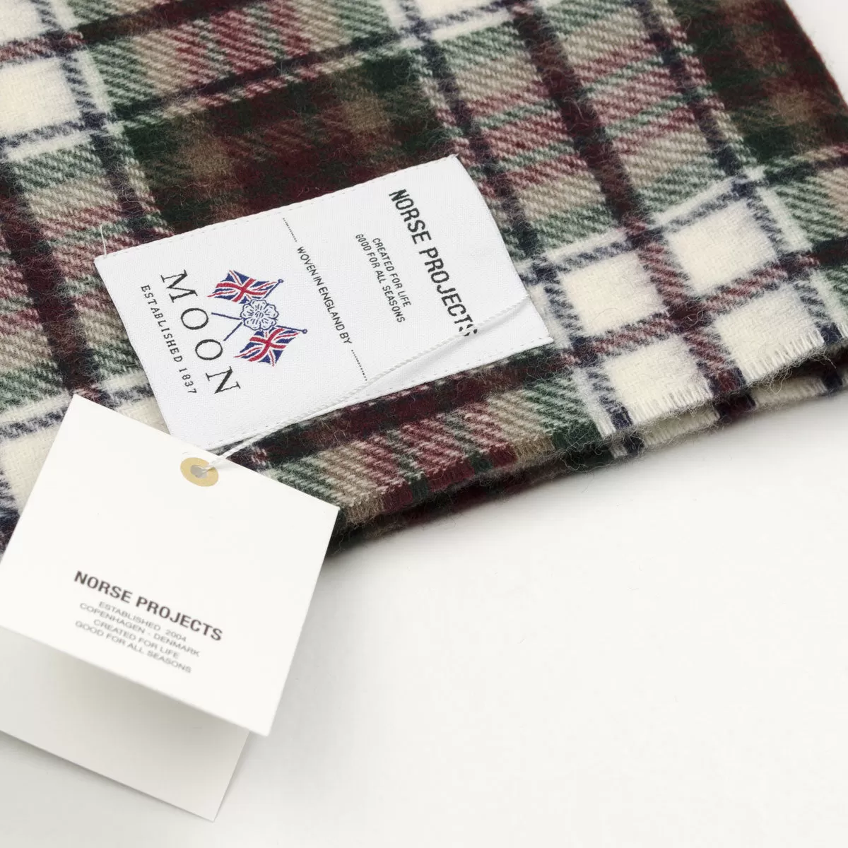 Norse Projects - Moon Checked Lambswool Scarf - Burgundy