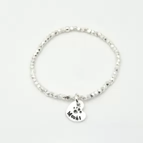 One Heart Fine Silver Charm STRETCH Bracelet