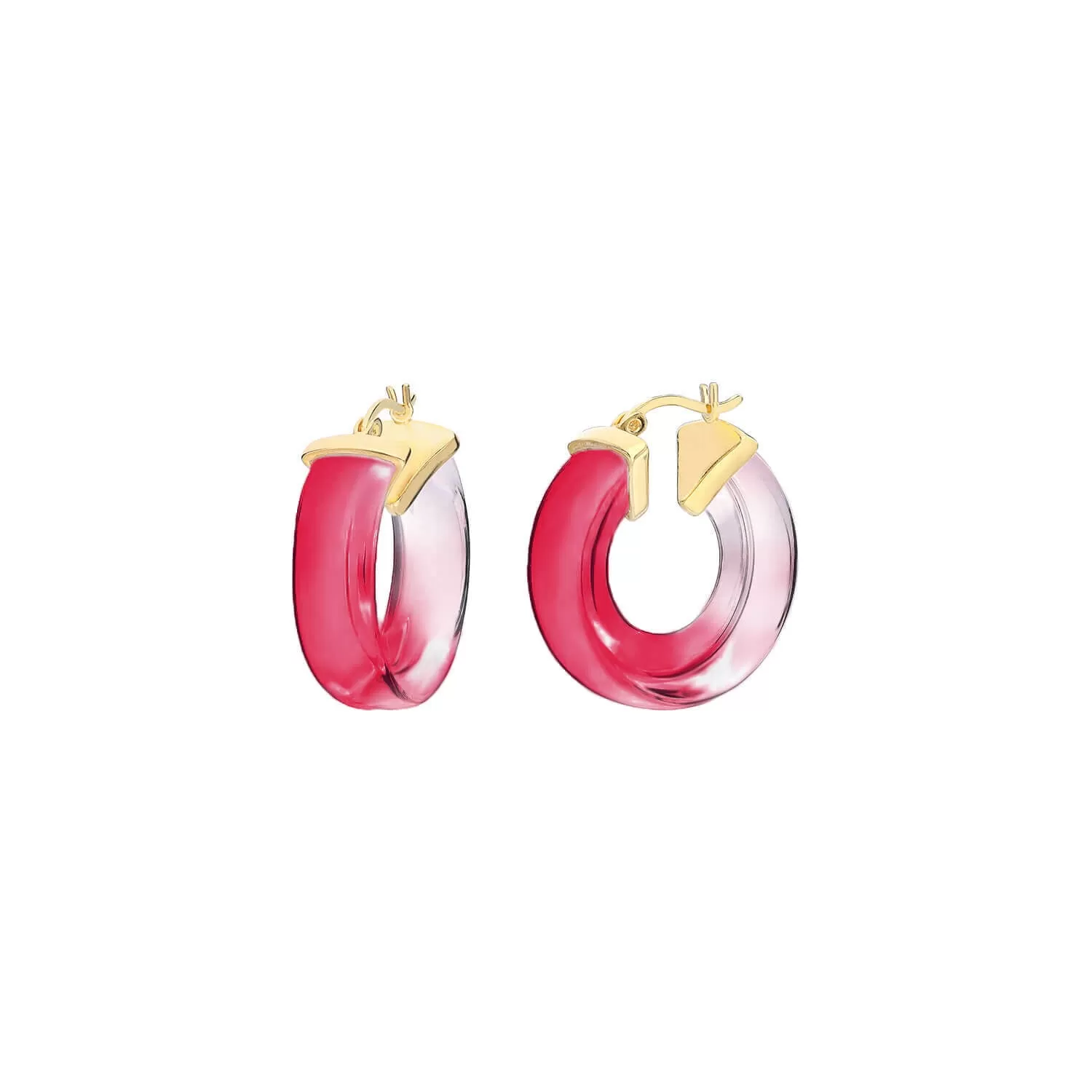 Painted Mini V Lucite Hoop Earrings