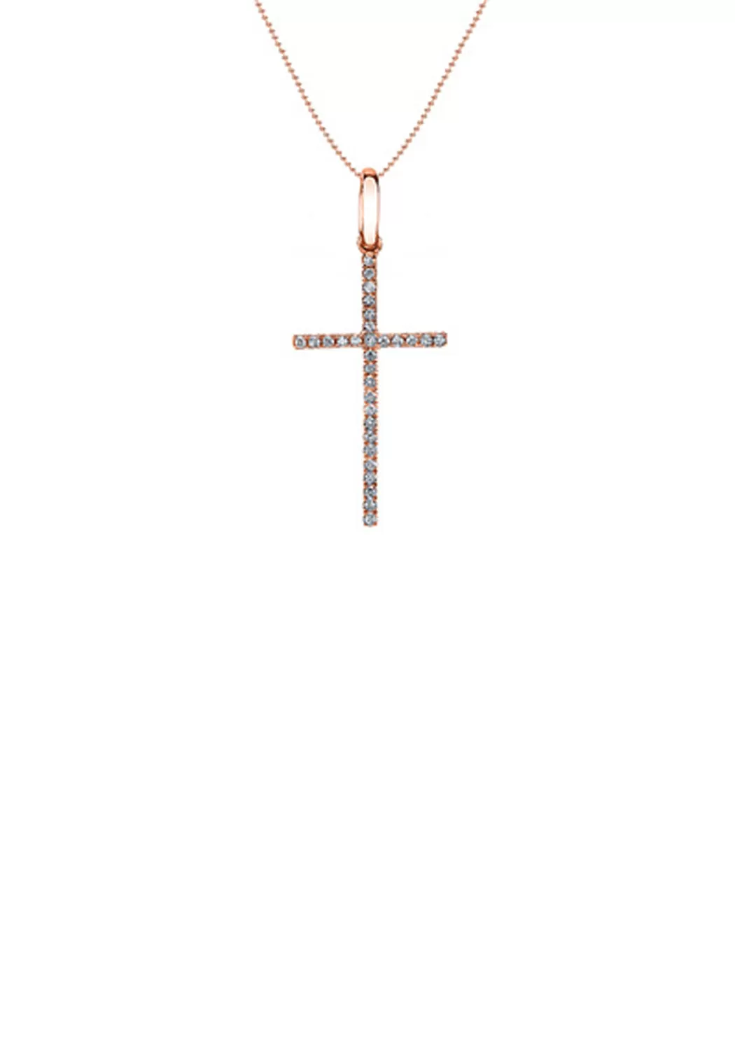 Parade Design 18K Rose Gold Diamond Cross Pendant