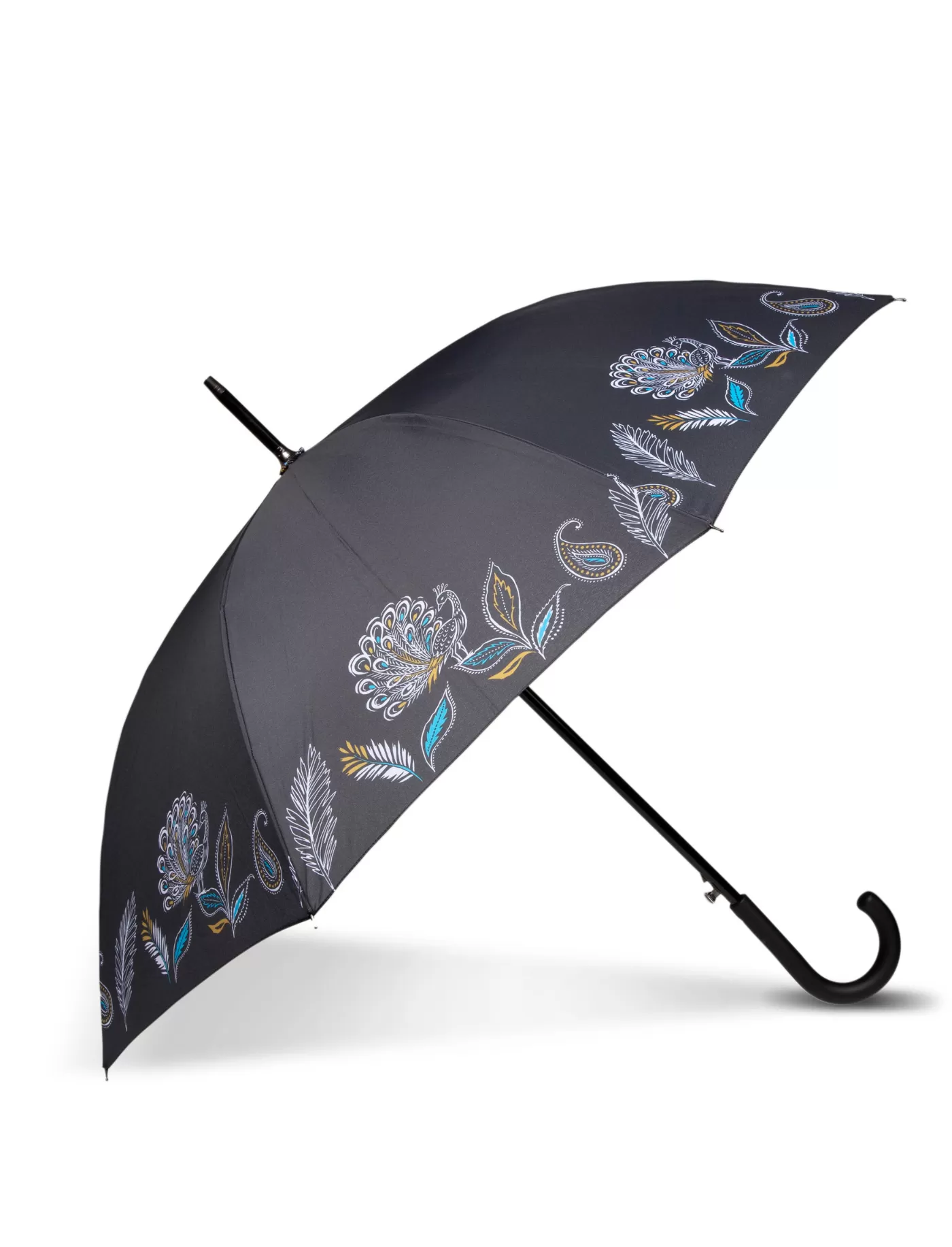 Parapluie Canne Auto Paon frise