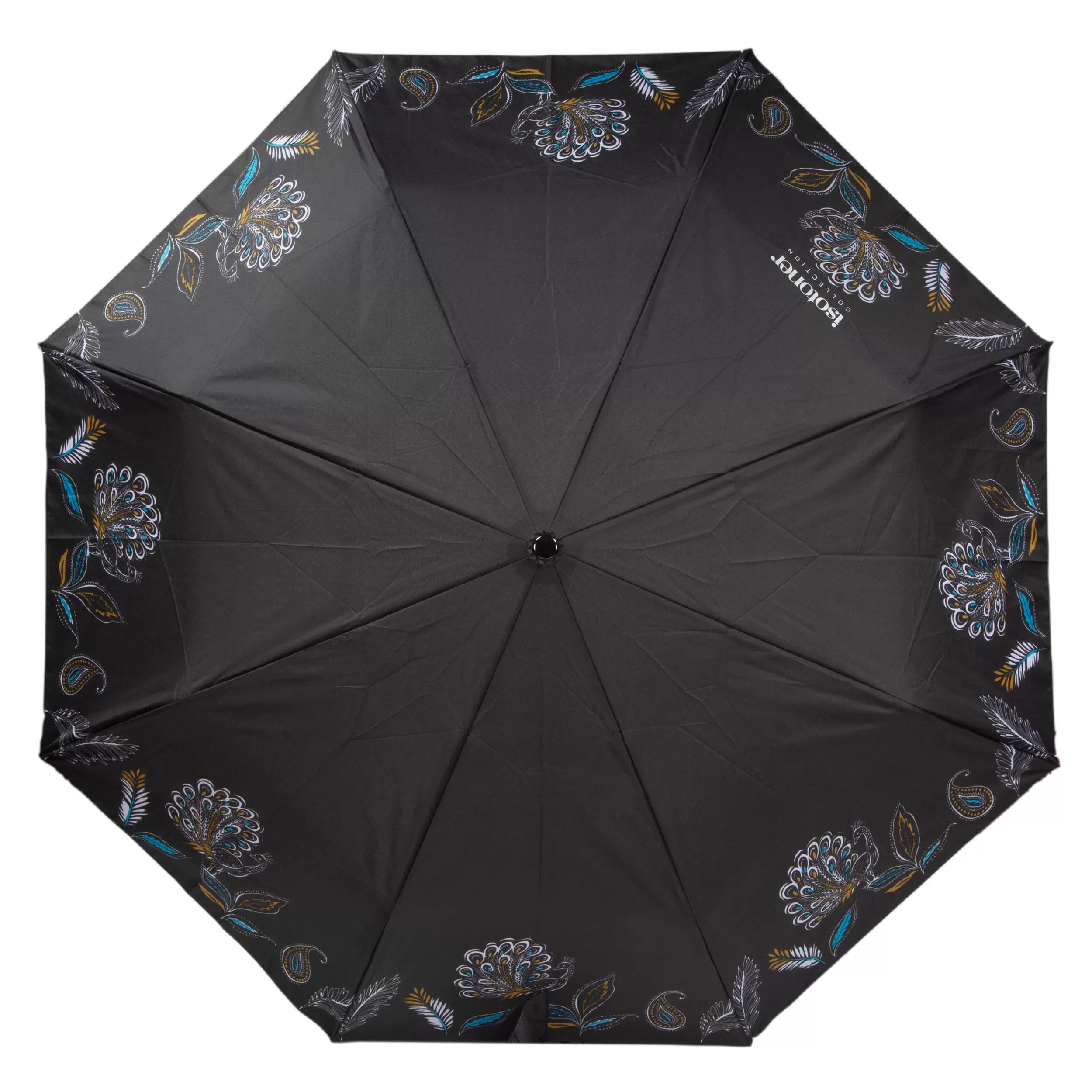 Parapluie Canne Auto Paon frise