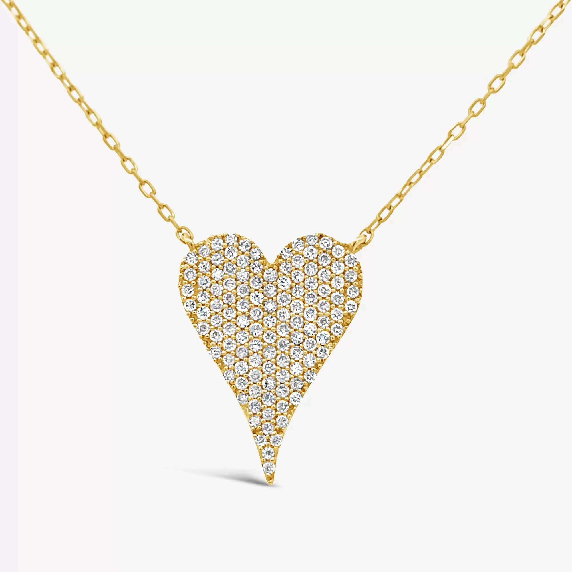 Pave' Diamond Heart Large Necklace