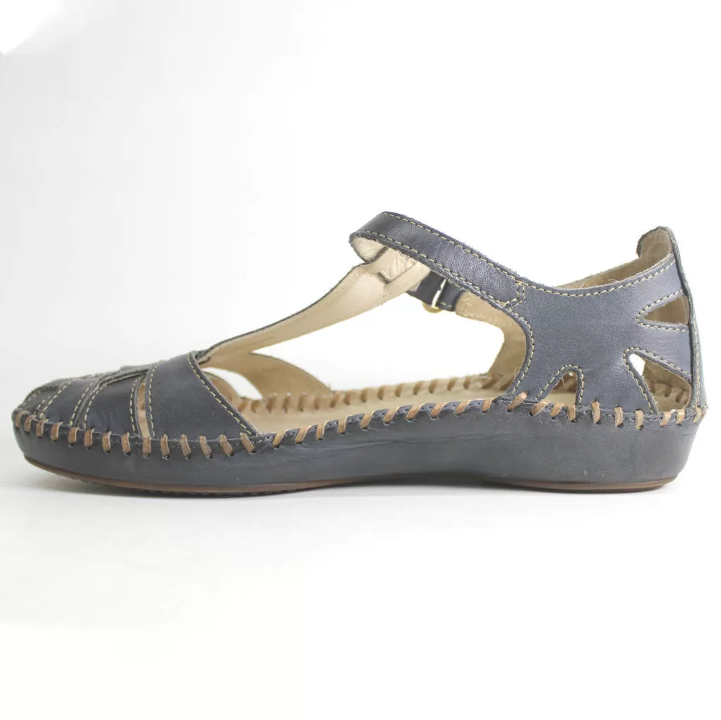 Pikolinos T-Strap PIKOLINOS-NAVY Leather Womens Sandals - Navy - UK 7-7.5