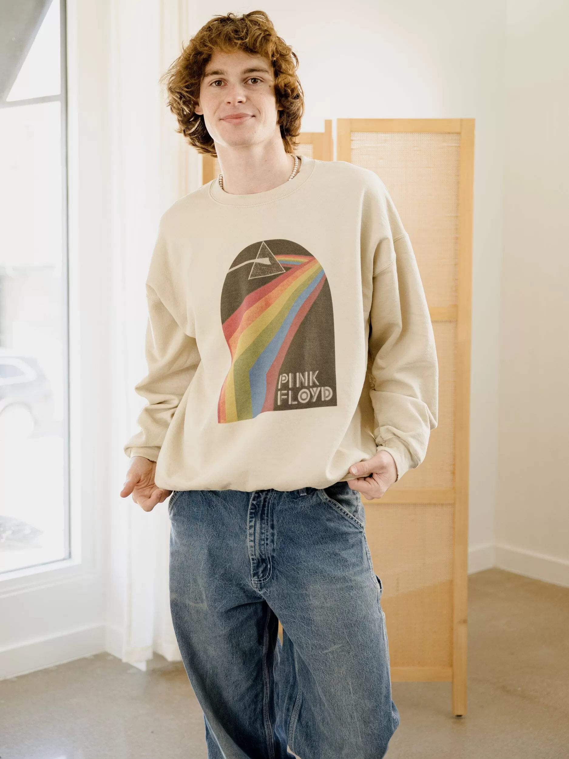 Pink Floyd Dark Side of the Moon Sand Thrifted Sweatshirt