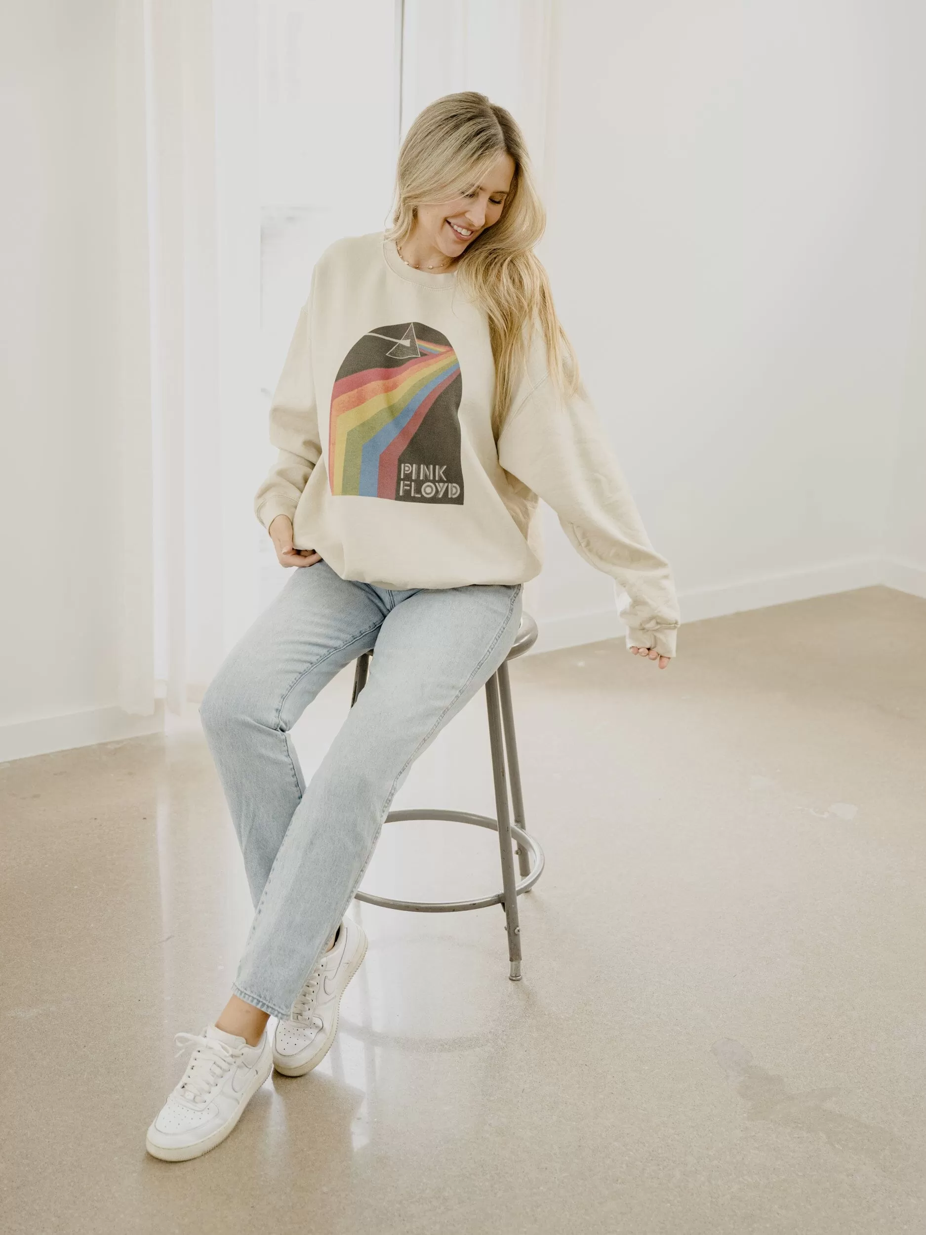 Pink Floyd Dark Side of the Moon Sand Thrifted Sweatshirt