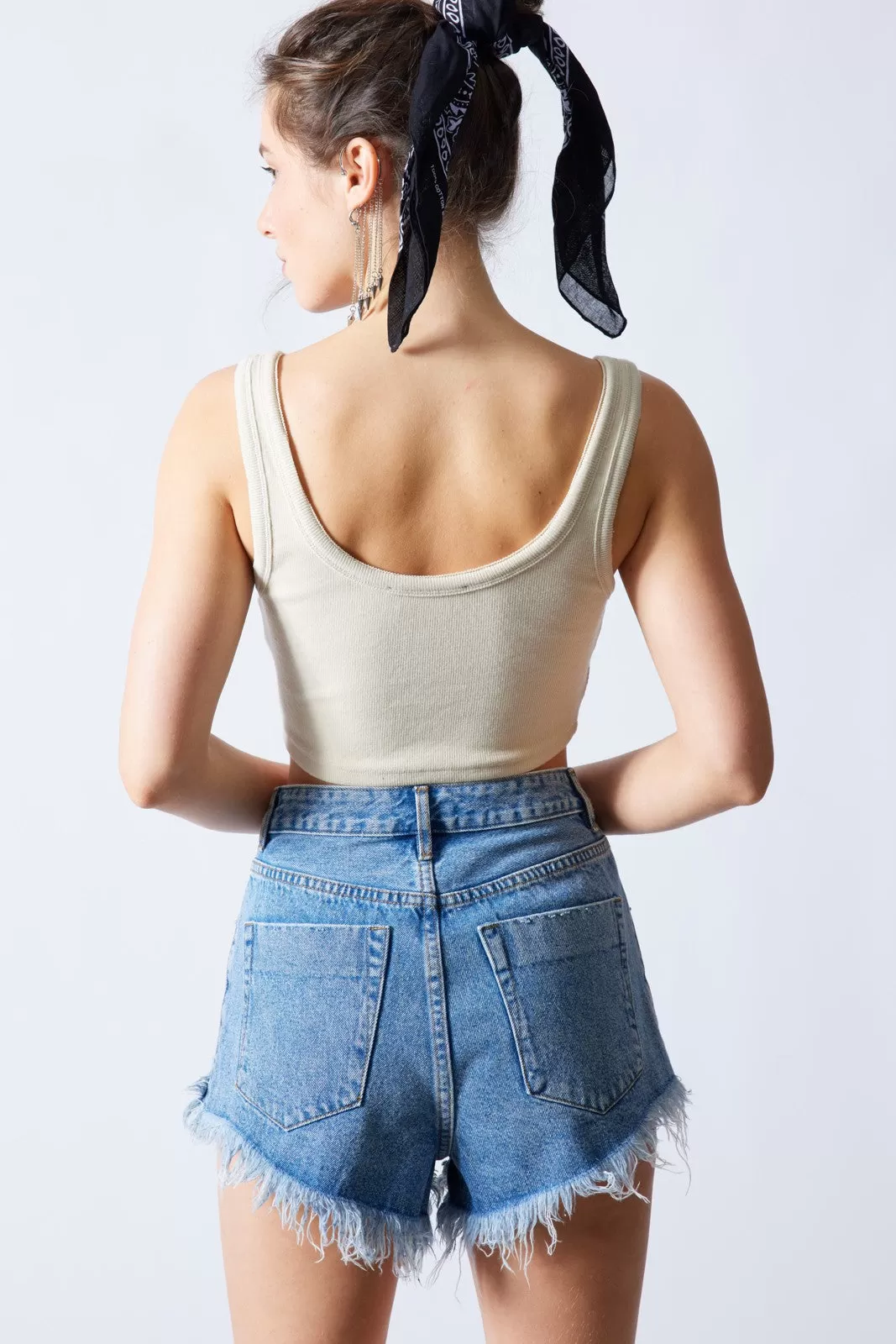 Plain Jane Denim Cutoff Short