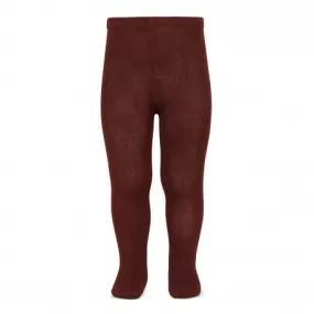 Plain stitch basic tights GARNET