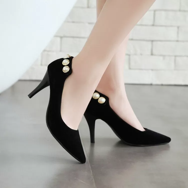 Pointed Toe Pearl Women's High Heels Stiletto Pumps