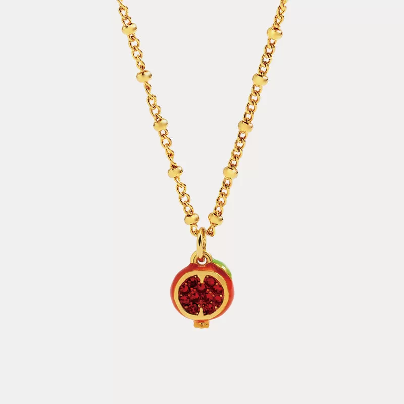 Pomegranate Enamel Necklace