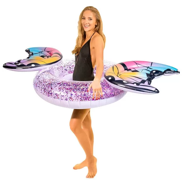 PoolCandy Inflatable Glitter 40 Pool Tube - Butterfly