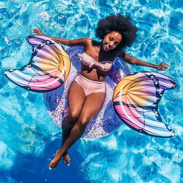 PoolCandy Inflatable Glitter 40 Pool Tube - Butterfly