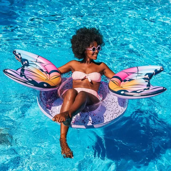 PoolCandy Inflatable Glitter 40 Pool Tube - Butterfly