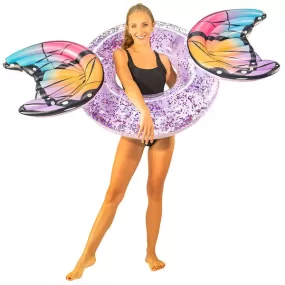 PoolCandy Inflatable Glitter 40 Pool Tube - Butterfly