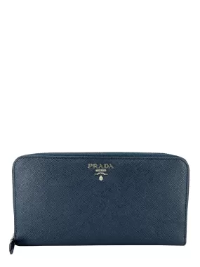 Prada Saffiano Leather Large Zip Wallet