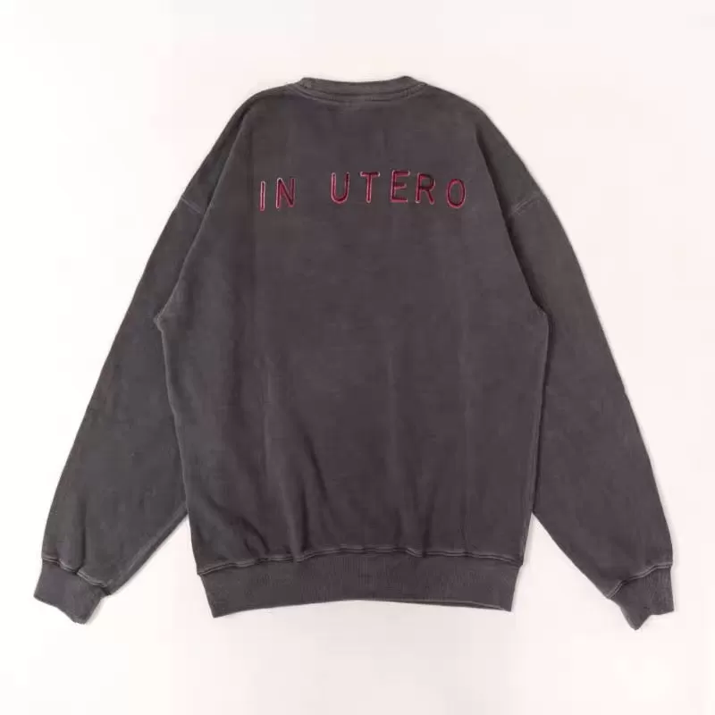 "NIRVANA IN UTERO" DISTRESSED PULLOVER SWEATS