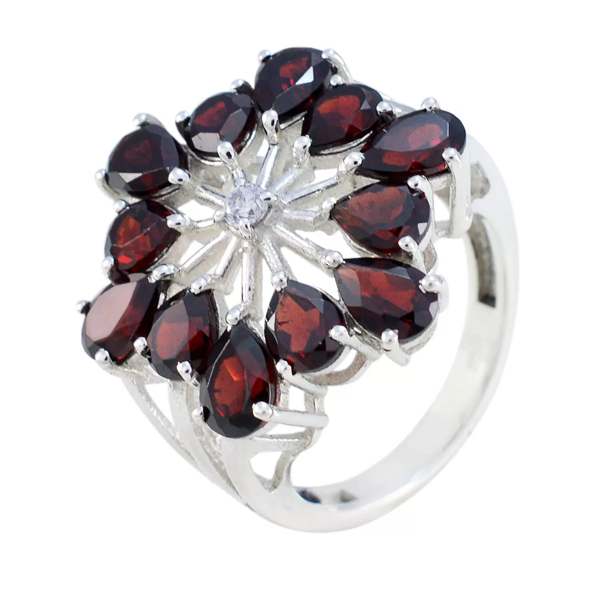 Resplendent Gemstone Garnet 925 Sterling Silver Ring Christmas Gifts