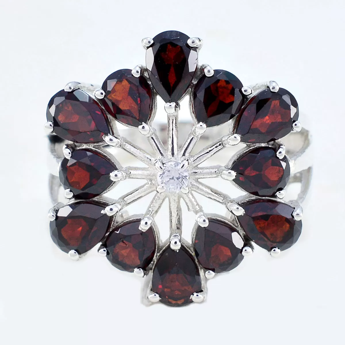 Resplendent Gemstone Garnet 925 Sterling Silver Ring Christmas Gifts