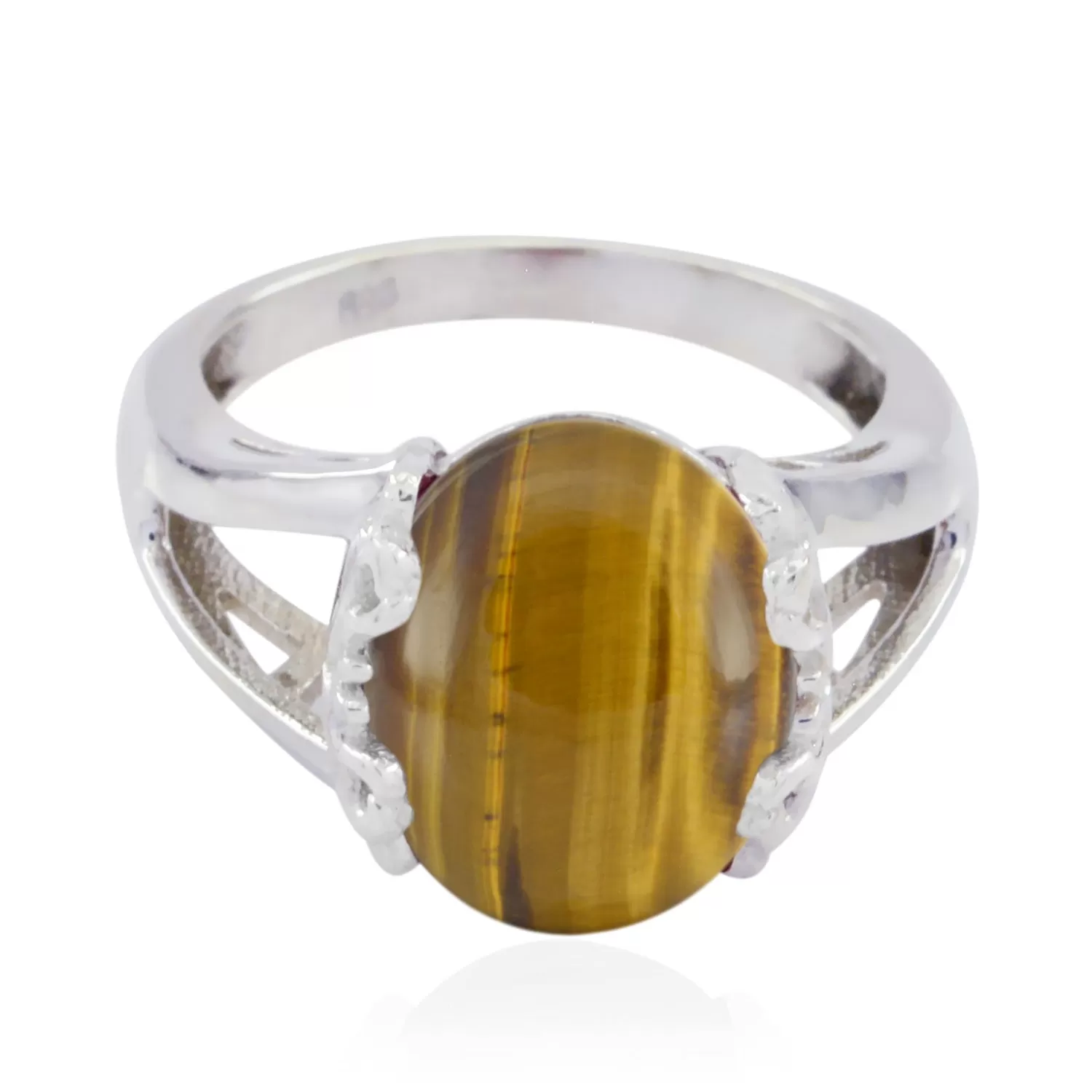 Riyo Classy Gemstone Tiger Eye Sterling Silver Ring Mom Birthday