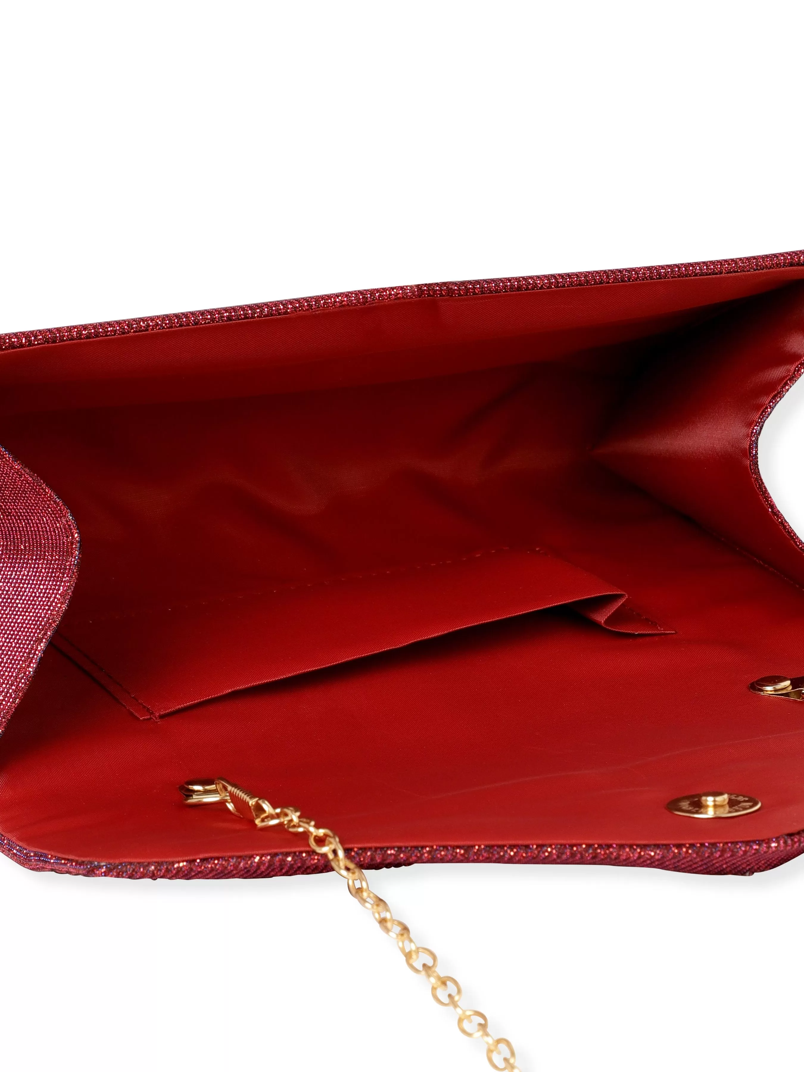 Rubans Radiant Bloom Magenta Textured Shimmery Clutch Bag