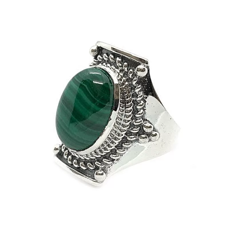 Saddle Malachite Bohemian Ring