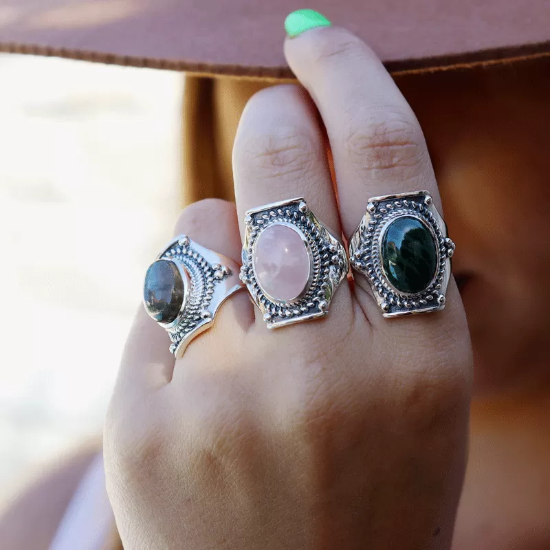 Saddle Malachite Bohemian Ring