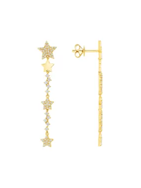 Sarah Star Dangle Earrings 14K