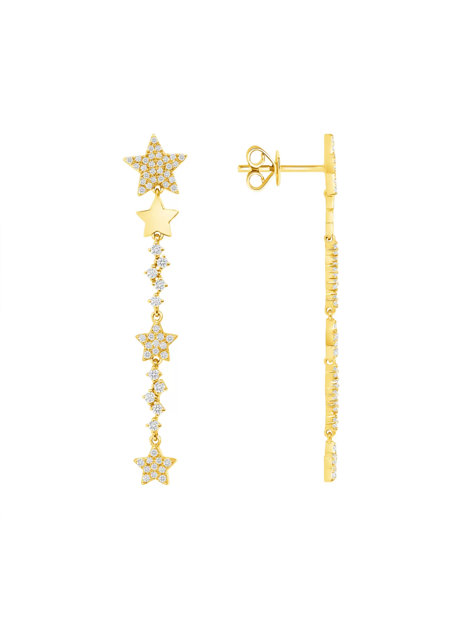 Sarah Star Dangle Earrings 14K