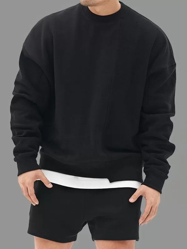 Solid Crew Neck Men Sweatshirt