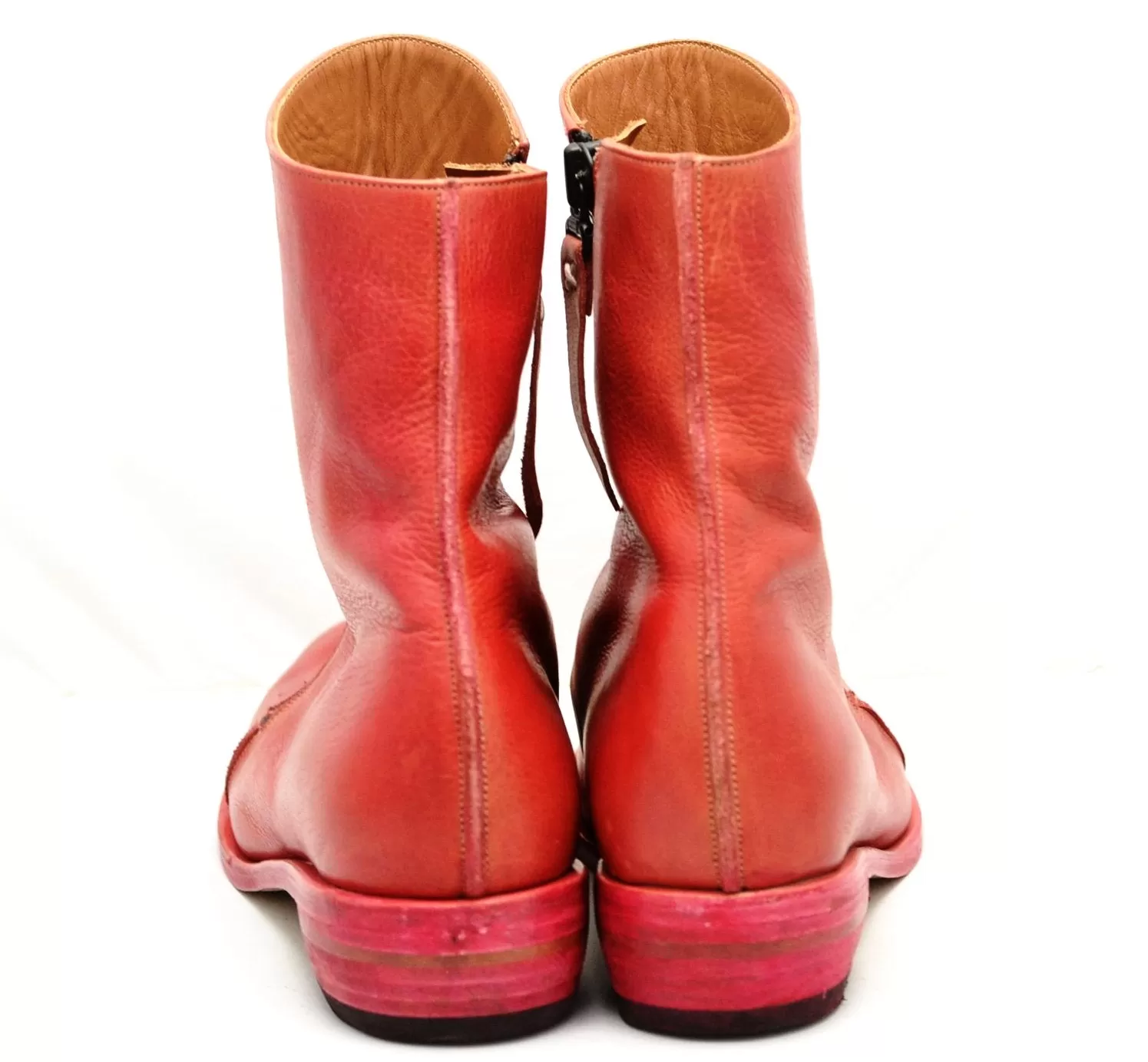 Spiral zip back boot | crimson cordovan